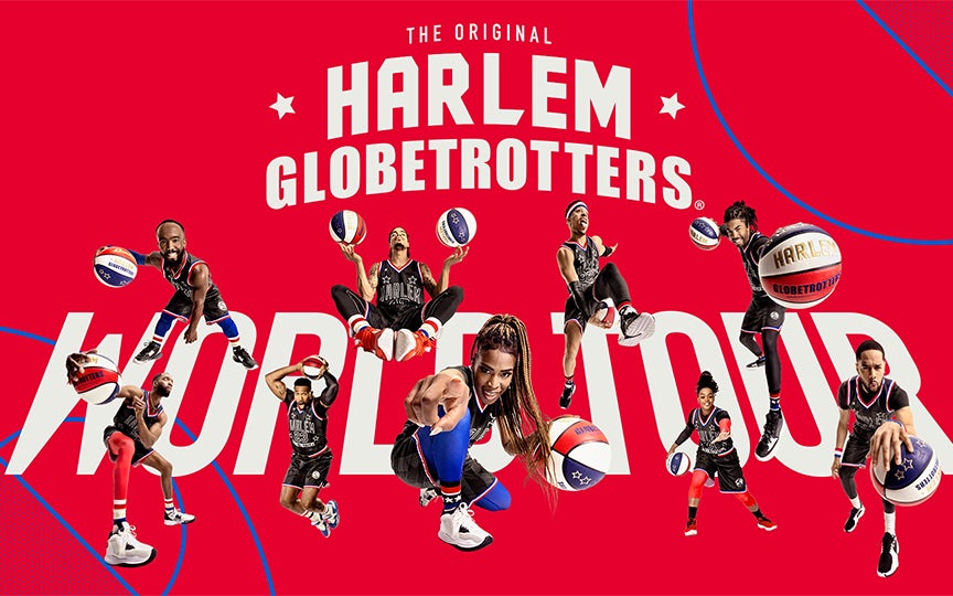 Harlem Globetrotters team in action during the 2025 tour